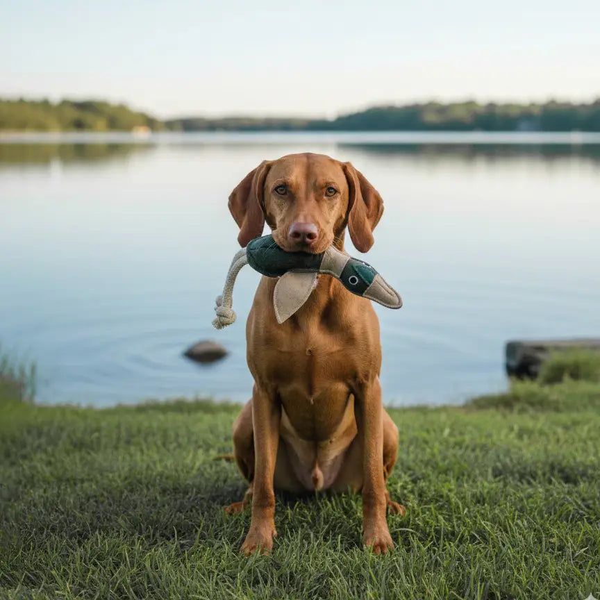 Hundespielzeug aus Leder "Ente"