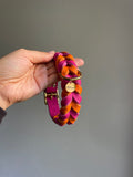 Geflochtenes Heritage Halsband - Pink Spritz HU 31,5-39,5 cm