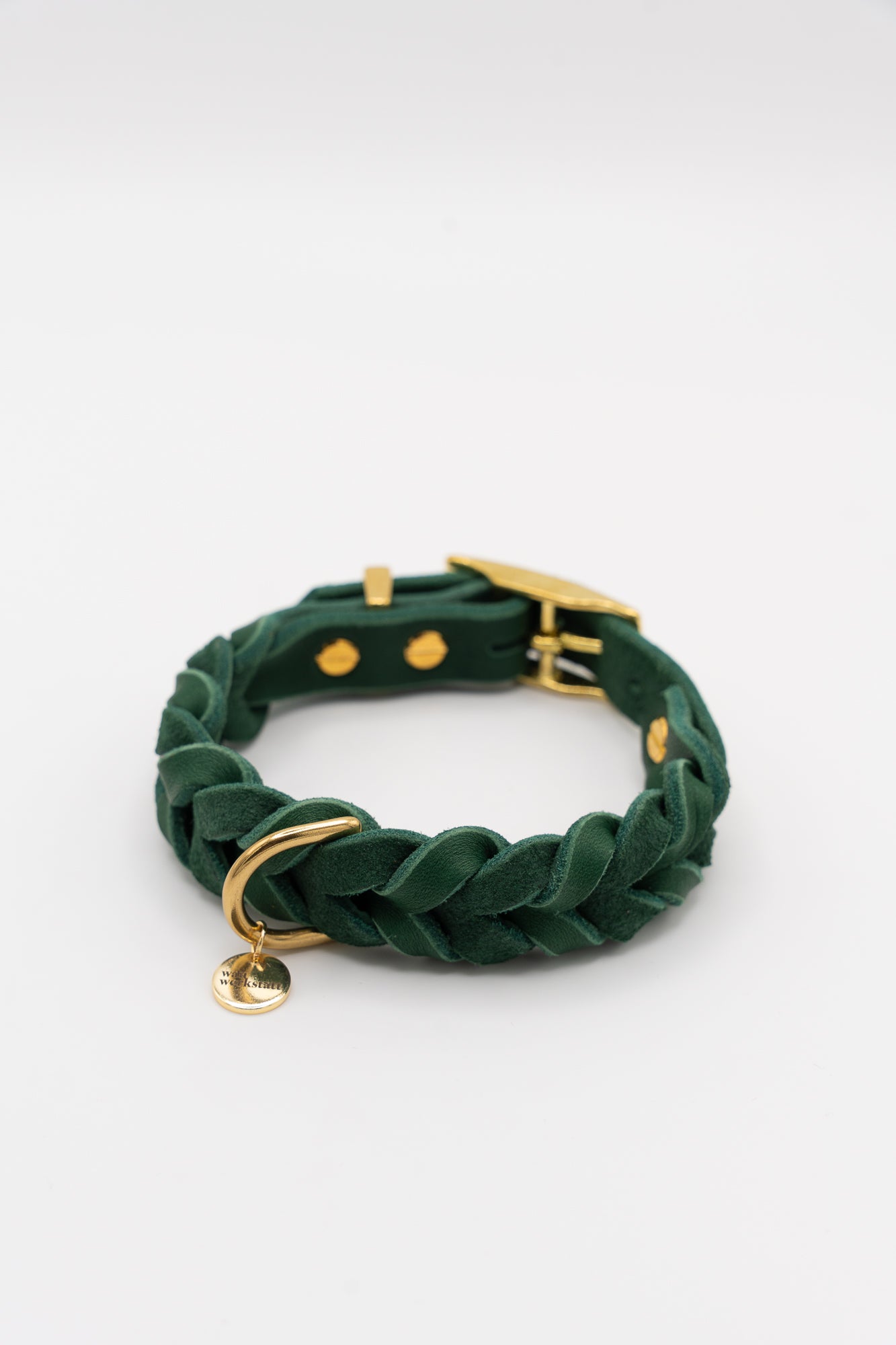 Geflochtenes Classic Heritage Halsband - Dunkelgrün HU 24-30 cm