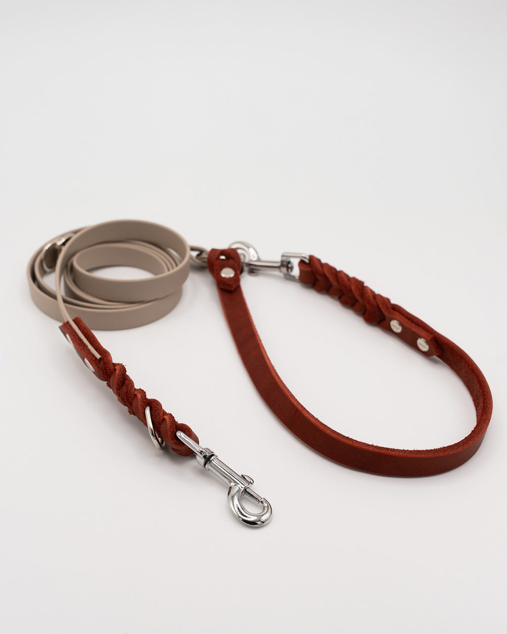 Noble Leine – Rostrot x Taupe