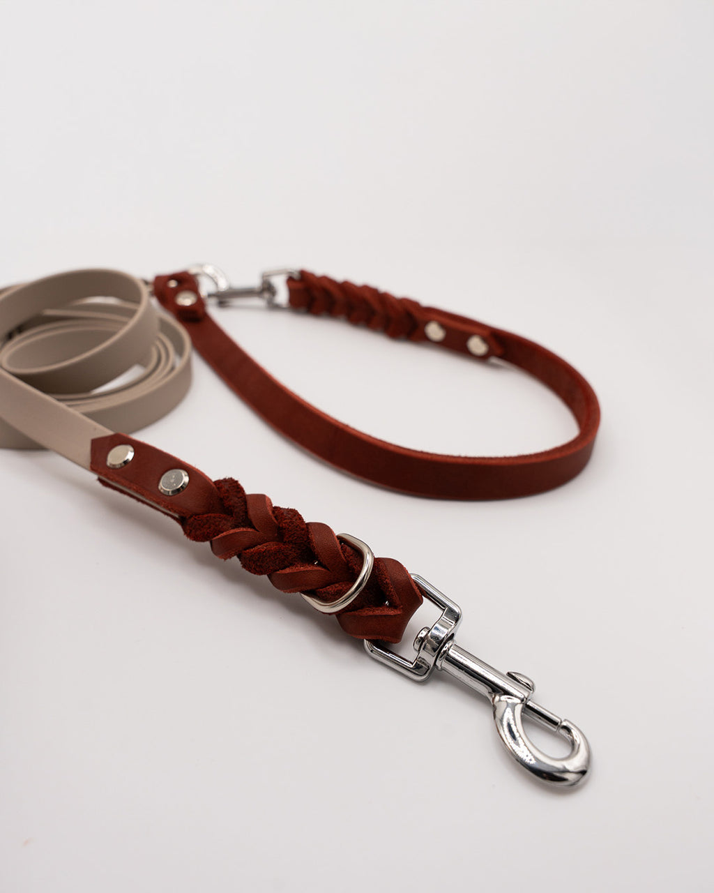 Noble Leine – Rostrot x Taupe