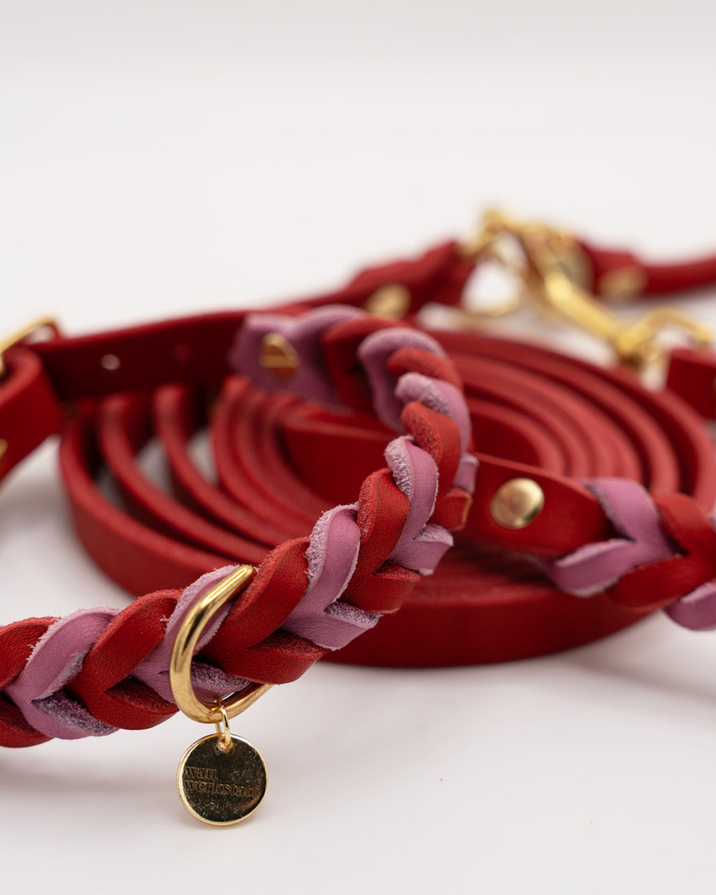 Geflochtenes Heritage Halsband - Red Ember – Wau Werkstatt